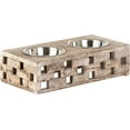 thumbnail image 6 of Huntley Pet Elevated Dog and Cat Double Bowl Feeder Stainless Steel Bowls (Berjen Block, Small), 6 of 13