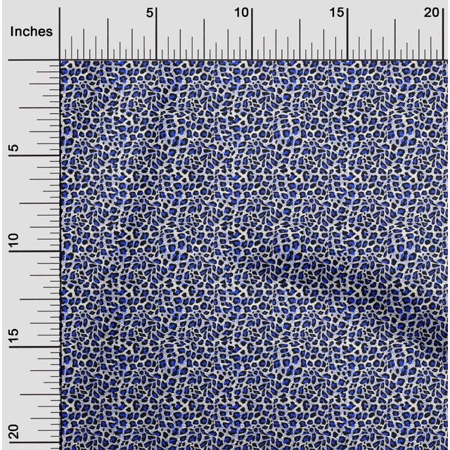 oneOone Rayon Medium Blue Fabric Animal Skin Craft Projects Decor Fabric Printed By The Yard 56 Inch Wide-RPF