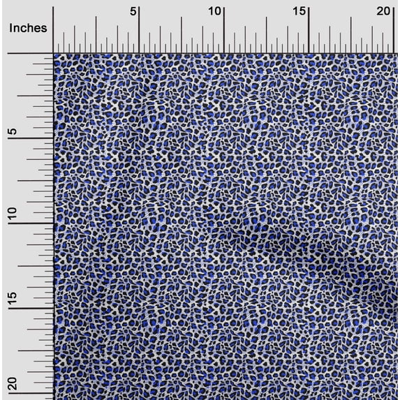 oneOone Viscose Chiffon Medium Blue Fabric Animal Skin Sewing Material Print Fabric By The Yard 42 Inch Wide-1P2