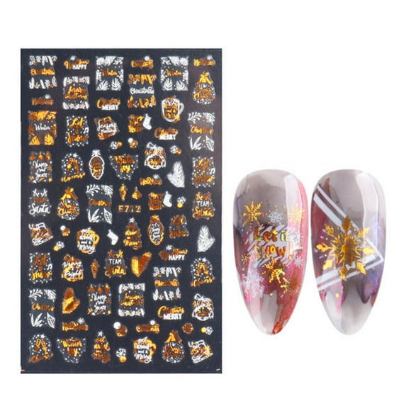 Navidad Nail Art Stickers Calcomanías 3D Autoadhesivo Navidad Nail Decoración Wmkox8yii hjk4287