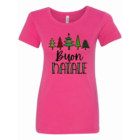 Inktastic Buon Natale Festive Christmas Trees Women's T-Shirt