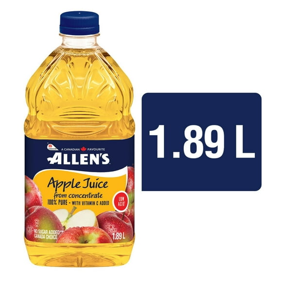 Jus de pomme pur à faible acidité Allen’s 1.89 L