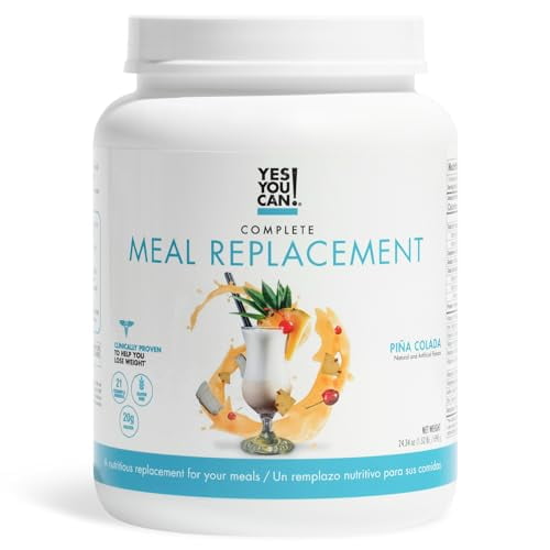 ¡Sí puedes! Reemplazo completo de comidas - 15 porciones, 20 g de proteína, 0 g de azúcares añadidos, más de 20 vitaminas y minerales - Batido nutritivo todo en uno de reemplazo de comidas (Piña Colad