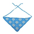 thumbnail image 4 of Unique Bargains 2 Pcs Triangle Bandana Knitted Turban Crochet Hair Scarf for Women Blue Beige, 4 of 5
