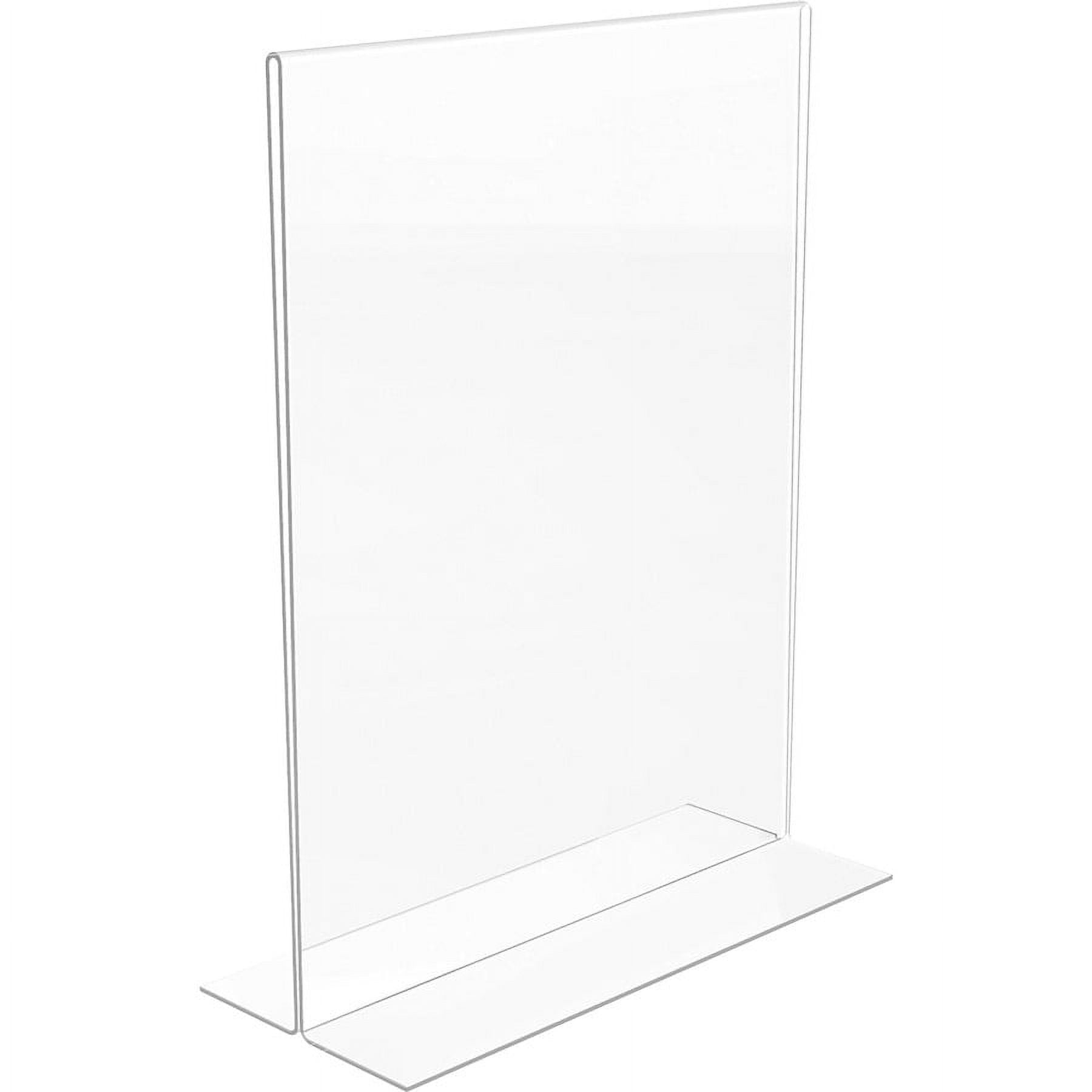 Lorell T-base Standing Sign Holder - Support 8.50" X 11" Media - Acrylic - 2 / Pack - Clear