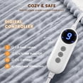 thumbnail image 5 of WISHEAD Electric Heated Blanket Twin Size Throw with 1-9 Heat Levels, 2/4/6/10H Auto-Off, Overheat Protection, ETL Certified, Flannel & Sherpa for Couch, Bed, Office, 62"x84", Light Gray, 5 of 10