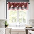 thumbnail image 5 of Fat Chef Kitchen Valance Curtains for Living Room/Bedroom/Bathroom/Window,Buffalo Plaid Checked Flag Rod Pocket Red Kitchen Decor Window Valance Tiers Small Cafe Curtains Drape Panel Accessories,54x18, 5 of 5