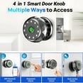 thumbnail image 2 of Smart Door Knob,Blacksmith 4 in 1 Door Knob With Fingerprint,App Control,Password and Keys Unlock,Smart Door Lock,Silver, 2 of 8