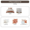 thumbnail image 5 of Home Essence Stella 9-Piece Cotton Percale Bedding Comforter Set, Cal King, Orange, 5 of 14