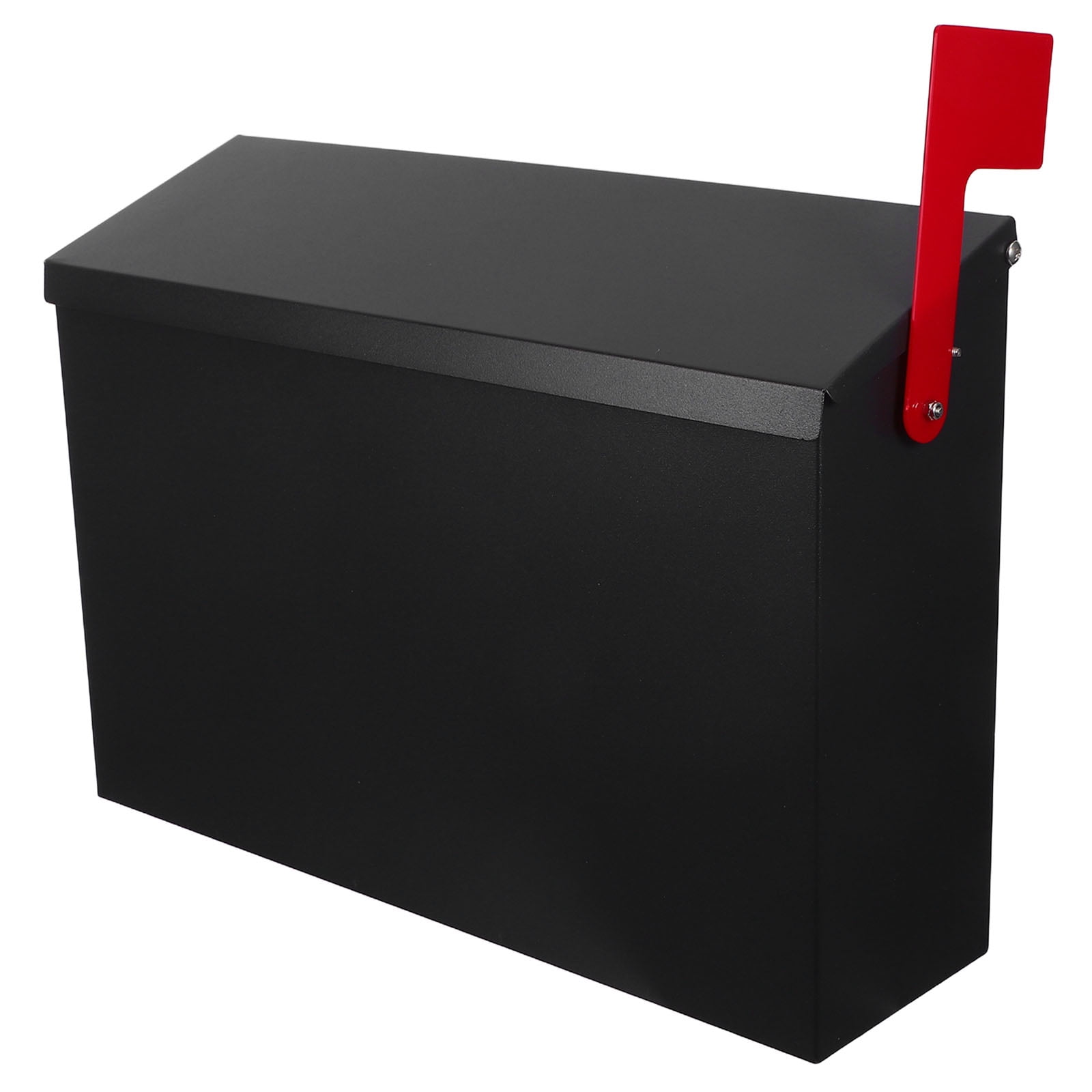 KALLORY Large Capacity Outdoor Wall-Mounted Mailbox in Black Stainless Steel for Secure Mail Storage