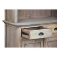 thumbnail image 3 of Cottage Hutch Buffet Driftwood Brown Bookcase Cabinet Solid Wood Mahogany, 3 of 6