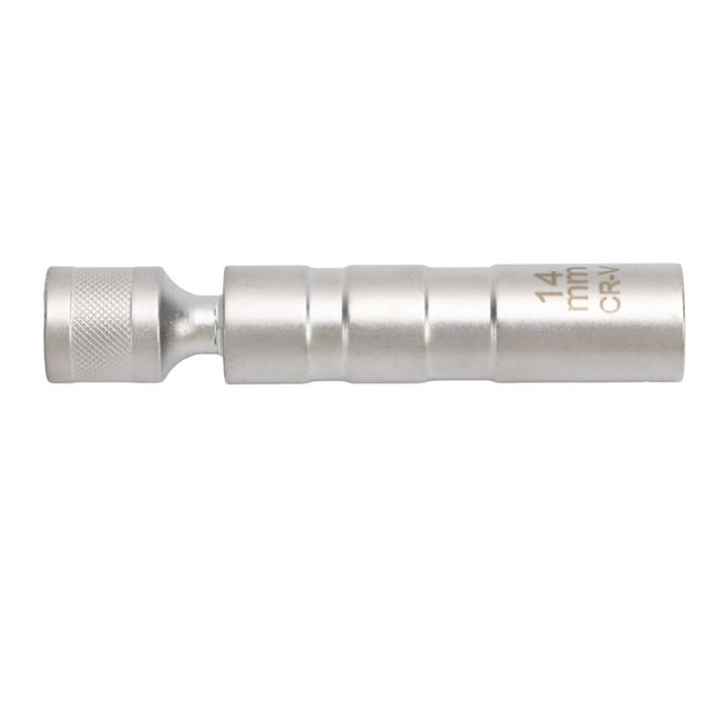 Magnetic Swivel Spark Plug Socket, Abrasion Proof Durable 14mm Base Long Service Life Wobble Spark Plug Sleeve 12 Point 3/8in Drive For Car