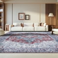 thumbnail image 4 of SAFAVIEH Tucson Medici Traditional Machine Washable Area Rug, 8' x 10', Red/Navy, 4 of 14
