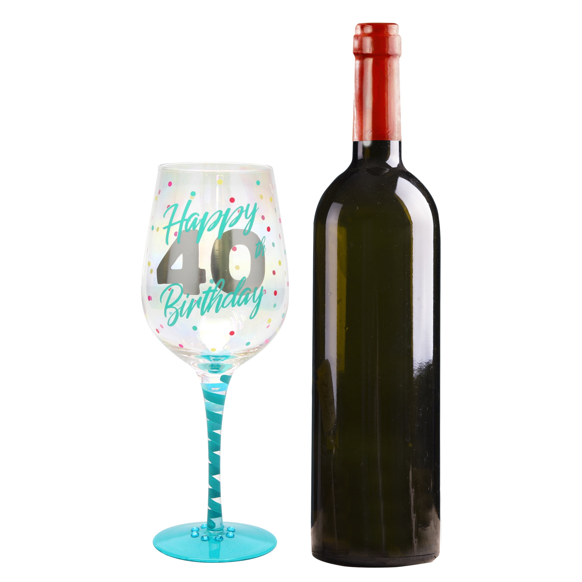 40th birthday glass outlet