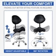 thumbnail image 4 of Ergonomic Rolling Saddle Stool Chair with Wheels Adjustable Swivel Stool with Back and Footrest Heavy Duty for Esthetician, Artist, Dental, Medical, Spa, Salon, Cutting, Home Office, 4 of 9
