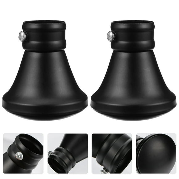 Minkissy 2pcs Decorative Curtain Rod Cap Finial Iron for Living Room Interior Designers