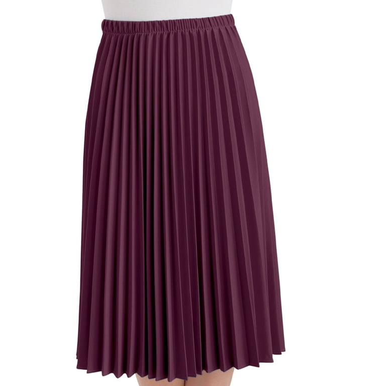 Womens burgundy pleated on sale skirt