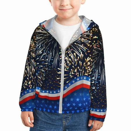 

Sun Hoodie for Kids colorful fire Long Sleeve Swim Fishing Shirts Sun Protection Zip Up Jacket Clothing Athletic Hoodie