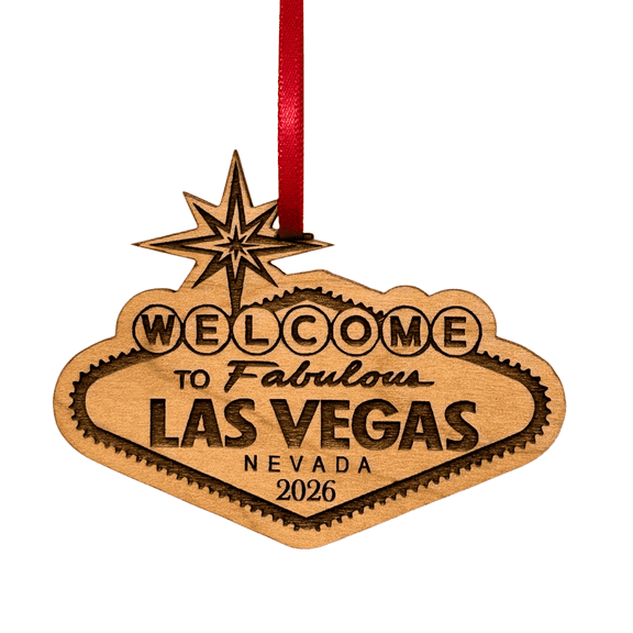 Twisted Anchor Trading Co Las Vegas Ornament 2026, 1 Count – Laser Cut Wood, Gift Boxed Souvenir