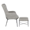 thumbnail image 2 of Izzy Industrial Lounge Chair and Ottoman Set in Black Metal and Grey Faux Leather by LumiSource, 2 of 5