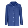 thumbnail image 3 of Linen Shirts for Women with Pockets Long Sleeve Button Down Blouse Loose Fit Vacation Beach Work Tops Clothes Dressy Lightweight Comfy Outfits Going Out Tops Ladies Fashion Trendy, 3 of 5