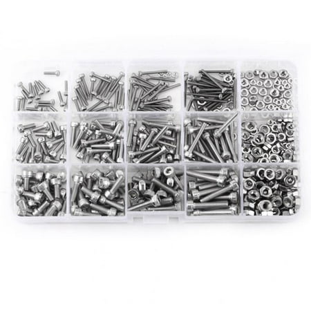 

480pcs M2 Hex Socket Screws Set Stainless Steel Hex Socket Cap Head Nuts Repair Tool
