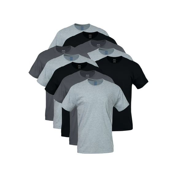 Gildan Men's Assorted Colors Crewneck Tee with Short Sleeves, 10-Pack