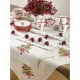 thumbnail image 2 of Fennco Styles Christmas Tree Design Embroidered Linen Blend Table Runner 16" W x 108" L - Natural Table Cover for Christmas, Home, Banquets, Special Events and Holiday Décor, 2 of 3