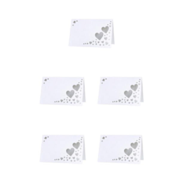 Inteprter 50 Uds. Impresión duradera de papel con tarjetas de identificación de ahuecadas de corazón tarjetas de identificación de boda Type2 NO2