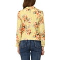thumbnail image 3 of INSPIRE CHIC Women's Fitted Blazer Notch Lapel Printed Open Front Work Suit Jacket XS Yellow-Floral, 3 of 7
