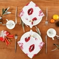 thumbnail image 4 of GZHJMY Valentine's Day Pink Red Kiss Lip Cloth Napkin Kitchen Dining Table Collection Festive Holiday Date Engagement Wedding Gift 6 Pack 20" × 20", 4 of 6