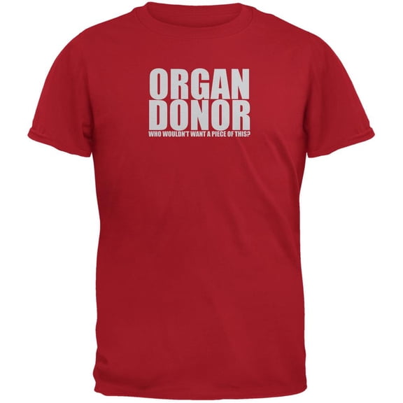 Organ Donor Funny Red Adult T-Shirt - 2X-Large
