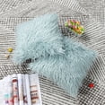 thumbnail image 5 of PiccoCasa Shaggy Faux Fur Throw Pillow Cover, Soft Plush Square Cushion Cover, 18" x 18" Blue, 5 of 8