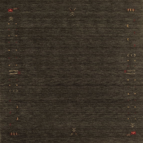 Ahgly Company Indoor Square Abstract Brown Contemporary Area Rugs, 5' Square