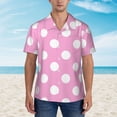 thumbnail image 2 of Fotbe Pink And White Polka Dot Hawaiian Shirt for Men Unisex Summer Beach Casual Short Sleeve Cotton Linen Button Down Shirts-XX-Large, 2 of 5