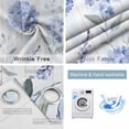 thumbnail image 6 of Blackout Curtains for Bedroom, Hydrangea Leaves Room Darkening Window Drapes for Living Room, Blue Striped Botanical Floral Thermal Insulated Grommet Curtains, 52x84 inch, 2 Panels, 6 of 9