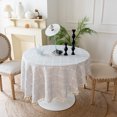 thumbnail image 1 of Three-dimensional Jacquard Checkered Round Tablecloth Cotton Linen Tassels Dust-Proof Table Cover For Dinner Party Wedding Decor Yening, 1 of 6