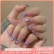 thumbnail image 2 of Uñas postizas con diseño de diamantes de imitación, manicura francesa brillante de Aurora, 24 piezas, 2 of 4
