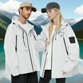 thumbnail image 2 of Women Mens Lightweight Waterproof Jacket Windproof Rain Hooded jackets for Running Hiking Cycling Travel S-3XL White 3XL, 2 of 8
