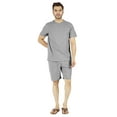 thumbnail image 5 of Inkmeso Solid Cotton 2 Pc Nightwear Set Summer Shorts and Tshirt Set For Men Sleepwear Classic Pajama Set, 5 of 8