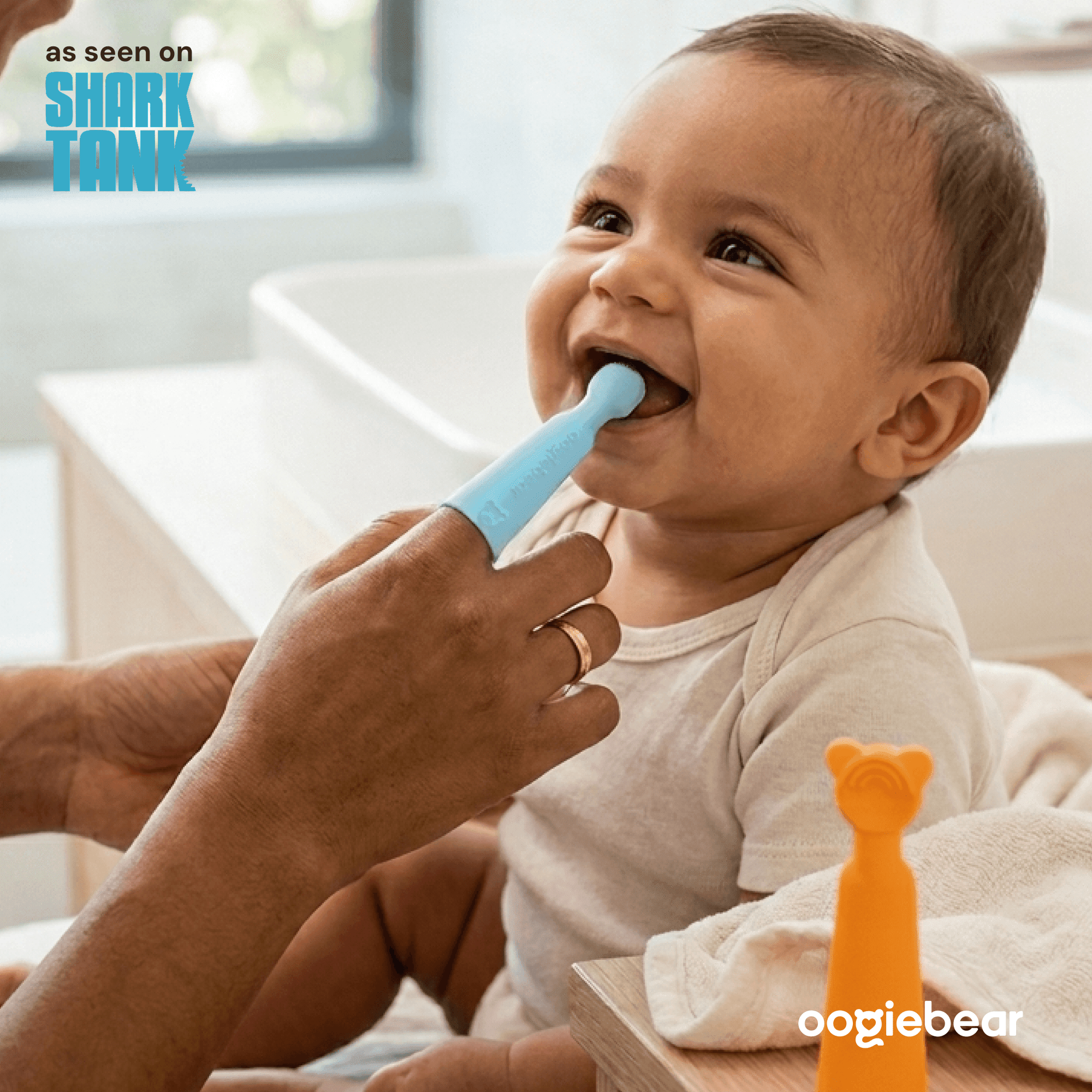 Oogiebear Baby Manual Toothbrush and Tongue Scraper – Finger Brush for Newborns and Infants, Silicone bristles, BPA-Free Dental Kit