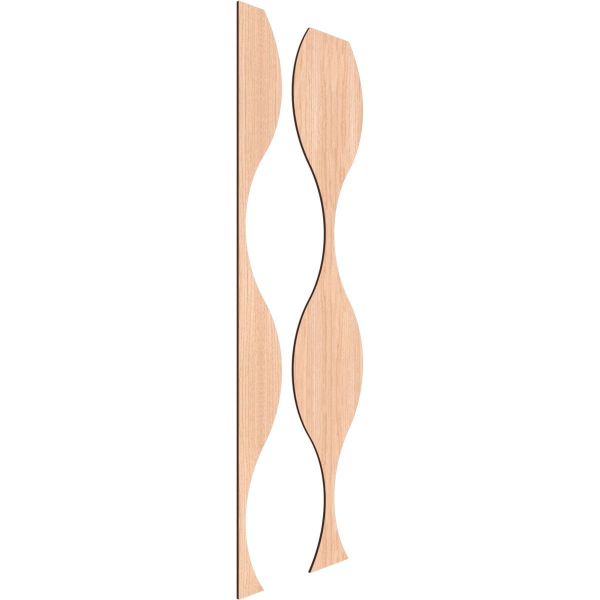Ekena Millwork 47"H x 1/4"T Ozark Adjustable Wood Decorative Slat Wall Panel Kit, Hickory (contains 8 Slats + 1 Straight Edge Starter Slat)