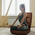 thumbnail image 2 of Giantex Chaise Longue de Sol Pliable, Chaise de Jeu avec Appui-Tête Réglable à 5 Positions et Dossier Réglable à 4 Positions, Sofa Inclinable Paresseux d'Intérieur, Café, 2 of 8