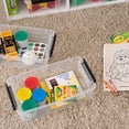 thumbnail image 6 of IRIS 6 Quart Plastic Storage Bins Stackable with Latching Lids, BPA-Free, See-Through, Clear/Black, 3-Pack, 6 of 6