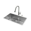 VIGO VG15070 Undermount Stainless Steel Kitchen Sink, Faucet, Colander, Grid, Strainer and Dispenser