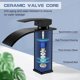 thumbnail image 3 of Modern Black Waterfall Basin Faucet, Elegant Design Bathroom Faucet, Brass Bathroom Mixer Tap, Hot and Cold Water Available, Black Waterfall Faucet, A, 3 of 5
