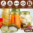 thumbnail image 2 of Lindbes 30Pcs Canning Jar Lids with Rings Good Sealing Canning Lids Practical Mason Jar Lids Metal Jar Lids Jar Canning Lids with Date Line for Mason Jar Canning Food Spices, 2 of 10