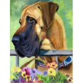 thumbnail image 1 of Great Dane Natural Ears Fawn In Flowers Flag Garden Size, 1 of 1