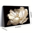 thumbnail image 4 of 2D Flat 1pc Wooden Framed Extra Large Canvas Wall Art, White Tulip Black Background Canvas, Flower Canvas, Modern Wall Art, Wrapped Canvas, 4 of 9