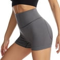 thumbnail image 2 of adviicd Short Pants For Women Dressy Yoga Dress Pants For Women Yoga Shorts – Buttery Soft Slip Shorts for Women Grey M, 2 of 5